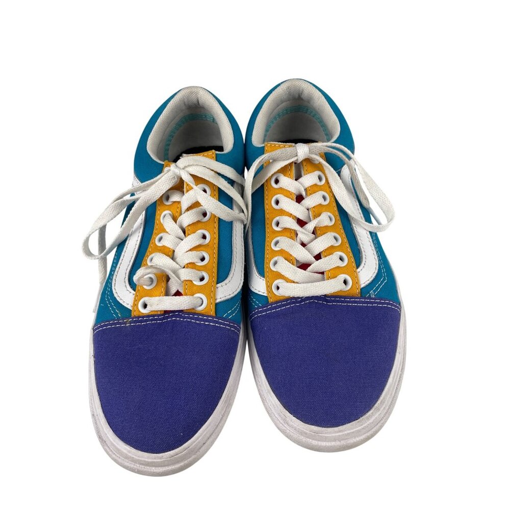 VANS Men's 7.5 Women's 9 Old Skool Comfy Cush Multicolor Blue Yellow Sneaker - Picture 2 of 8